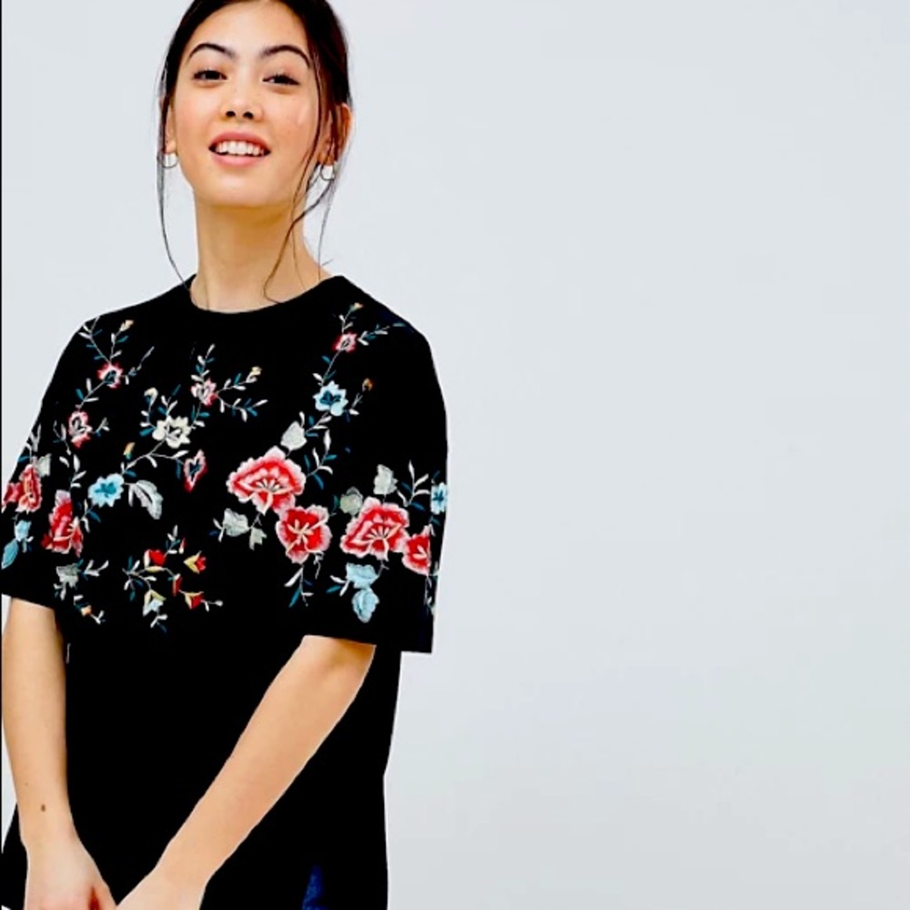 ASOS Embroidered Black Shirt